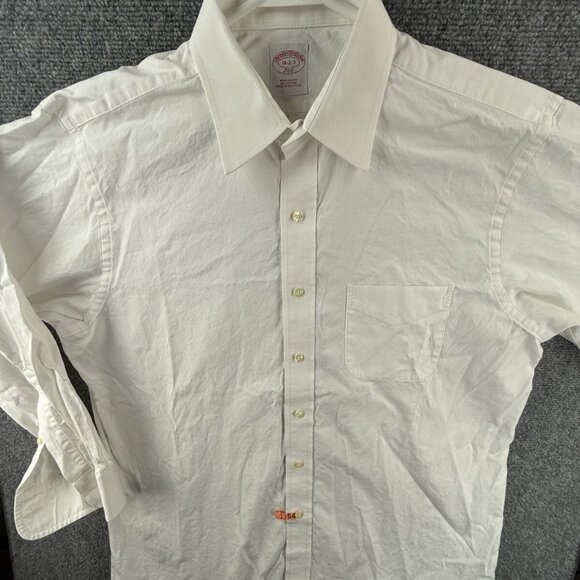 Brooks Brothers 16 32/33 Regular White Cotton Long Sleeve Shirt Button Up Adult - Picture 1 of 16